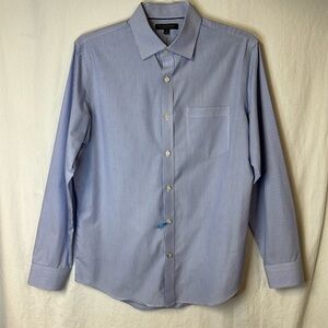 Banana Republic Men’s Shirt Size M 15-15.5 Blue White Pin Stripe 100% Cotton